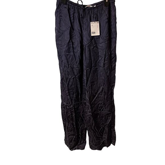 NWT & Other Stories Blue Satin Drawstring Trouser Pants Size 6 - Picture 1 of 9